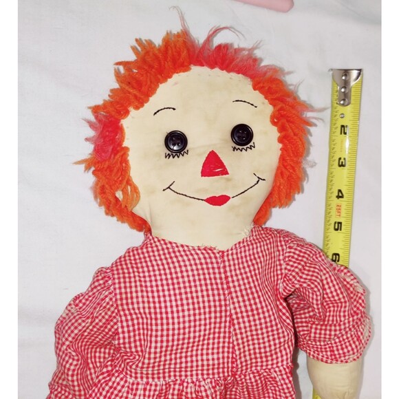 Vintage Handmade Raggedy Ann and Andy Dolls 20 Inches Pre-Owned - Picture 15 of 16